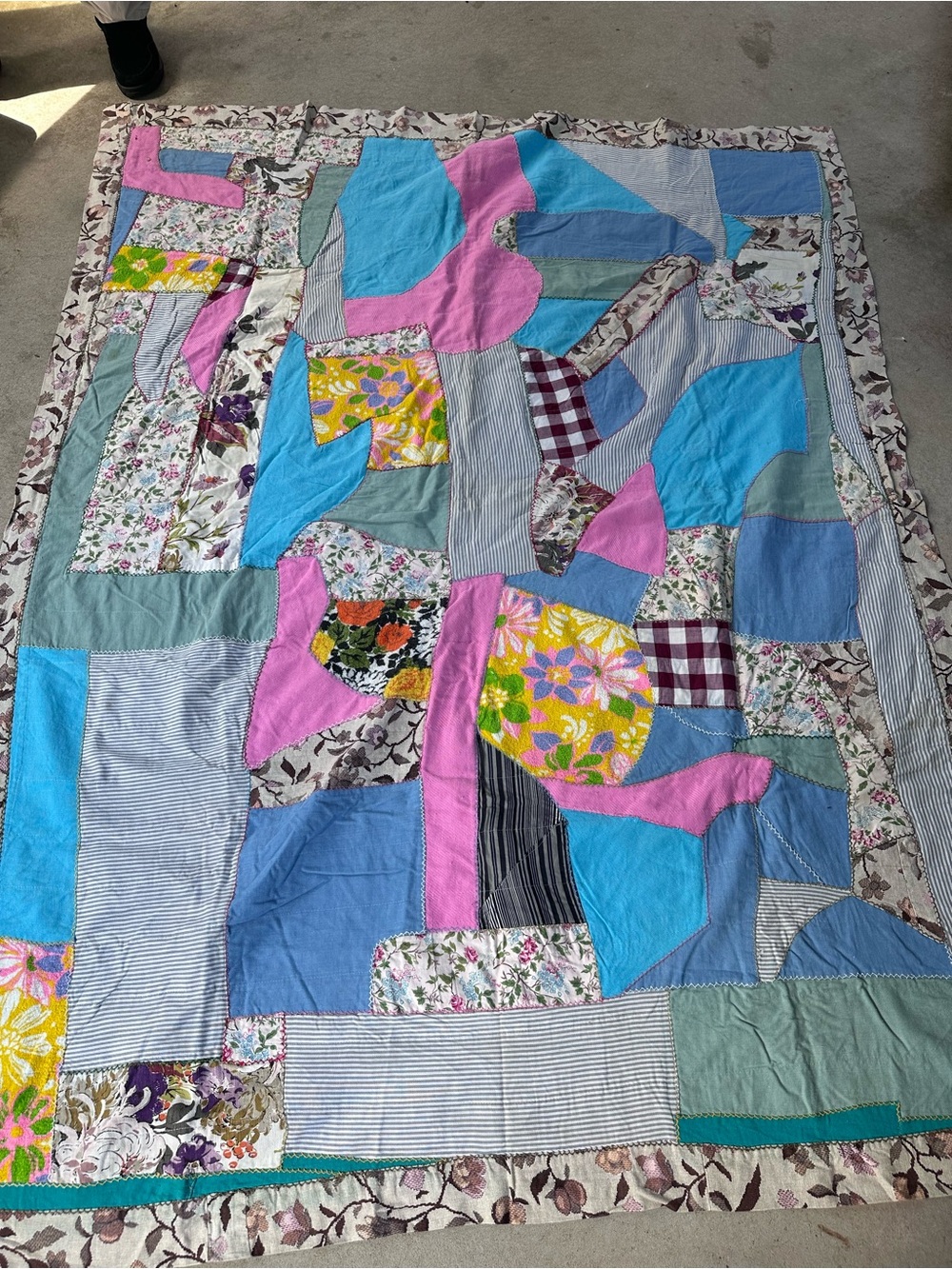 Hand sewn Patchwork Quilt Vintage